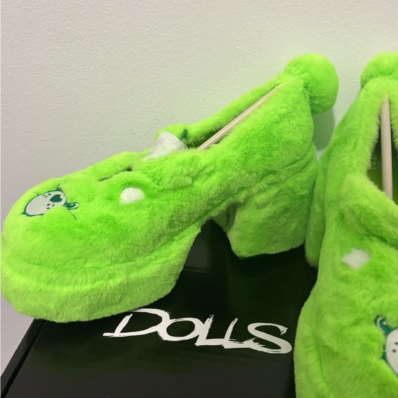 NIB Dolls Kill x Care Bears Green Love A lot Platform Mary Janes - Picture 7 of 12